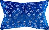 Декоративная подушка Домашняя Мода Новогодний принт (50х35, синий)