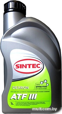 Трансмиссионное масло Sintec ATF III Dexron 1л