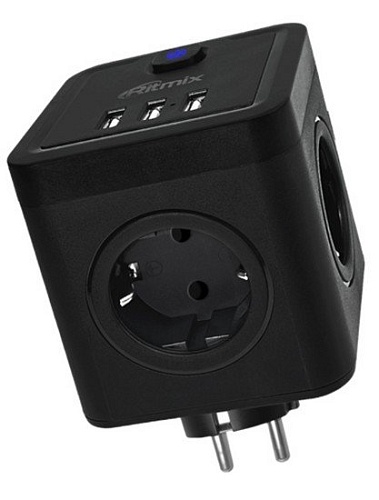 Сетевой фильтр Ritmix RM-043 (черный)