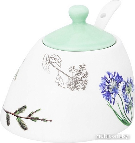 Сахарница Elan Gallery Ботанический атлас с ложкой 540797