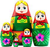 Развивающая игра Брестская Матрешка В зеленом сарафане и красном платке (набор 5 шт)