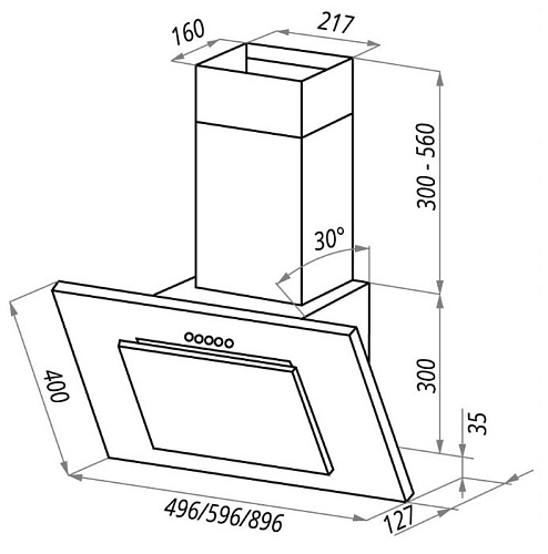 Каминная вытяжка MAUNFELD Tower GS 90 черный