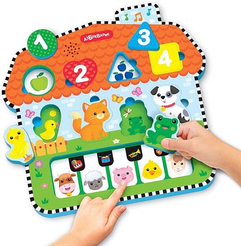 Набор развивающих игрушек Азбукварик Первые знания с пианино. Музыкальные пазлы 2946