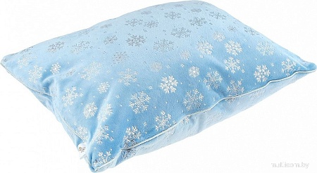 Декоративная подушка Домашняя Мода Новогодний принт (50х35, голубой)