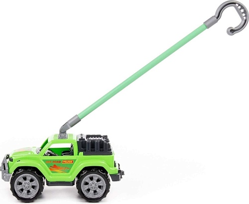 Игрушка-каталка Полесье Легионер с ручкой 63929 (зеленый)