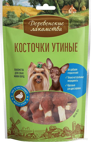 Лакомство для собак Деревенские лакомства Косточки утиные 10x55 г