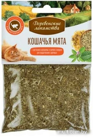 Лакомство для кошек Деревенские лакомства кошачья мята Календула + корень солодки 15 г