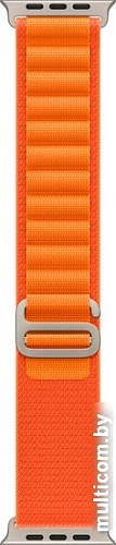 Профессиональные умные часы Apple Watch Ultra LTE 49 мм (титановый корпус, титановый/оранжевый, текстильный ремешок размера M)