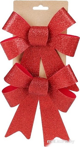 Елочная игрушка Pozzi Milano Бантики 5129 (2 шт, красный)