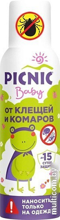 Аэрозоль от насекомых Picnic Baby от клещей и комаров 125 мл