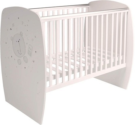Детская кроватка Polini Kids French 700, Teddy (белый)