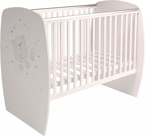 Детская кроватка Polini Kids French 700, Teddy (белый)
