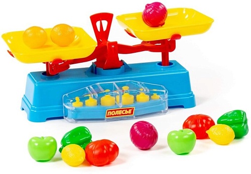 Весы игрушечные Полесье Весы с набором продуктов 53787