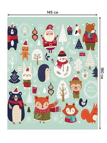 Скатерть JoyArty Новогодние зверюшки tcox_380868_180x145
