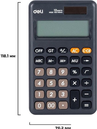 Калькулятор Deli EM120 (черный)
