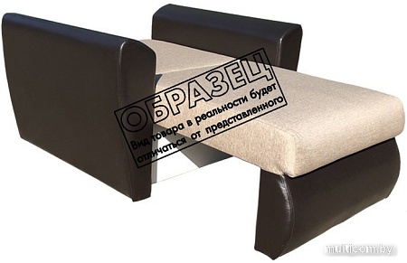 Кресло-кровать Асмана Квадро (кубики/рогожка серая кожзам черный)