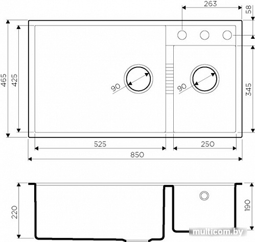 Кухонная мойка Omoikiri Tedori 85-2-U-WH (белый)