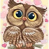 Алмазная мозаика Wizardi Влюбленный филин WD296