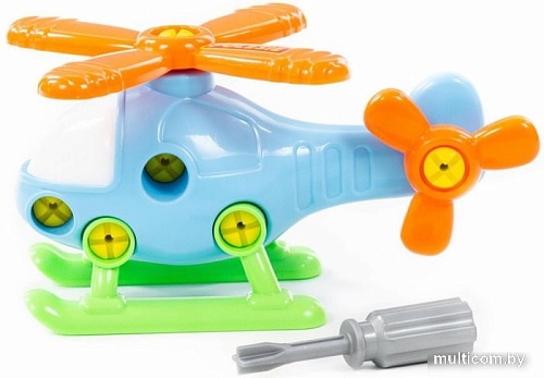 Конструктор Полесье 76663 Вертолет (синий)