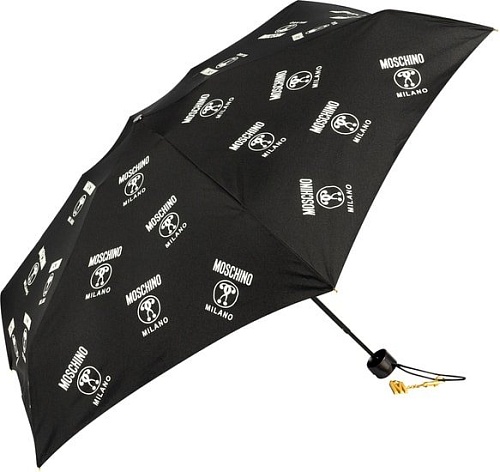 Зонт Moschino 8560-SuperminiA Logo Allover Black