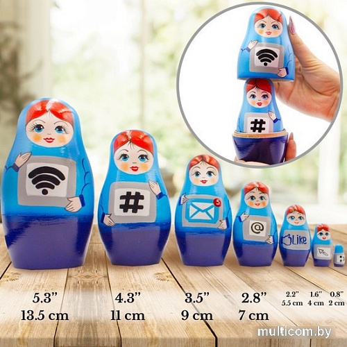 Развивающая игра Брестская Матрешка Необычные матрешки для компьютерщиков (набор 7 шт)