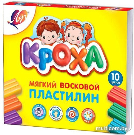 Пластилин восковой Луч Кроха 12С 875-08 (10 цв)