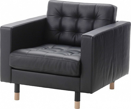 Интерьерное кресло Ikea Ландскруна (бумстад черный/дерево) 092.488.84