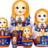 Развивающая игра Брестская Матрешка В народном норвежском костюме (набор 5 шт)