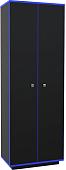 Шкаф распашной МДК Black 2-х створчатый BL-СК2С 490x800x1980 (черный/кромка синяя)
