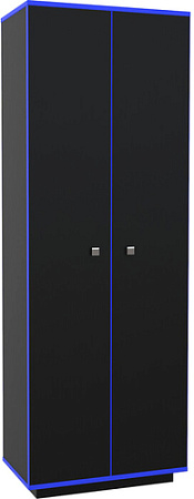 Шкаф распашной МДК Black 2-х створчатый BL-СК2С 490x800x1980 (черный/кромка синяя)