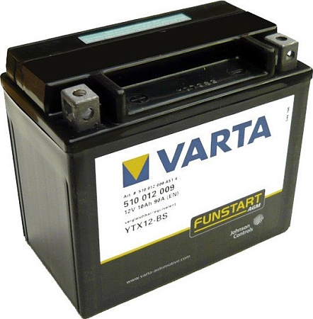 Мотоциклетный аккумулятор Varta Funstart AGM YTX12-BS 510 012 009 (10 А/ч)