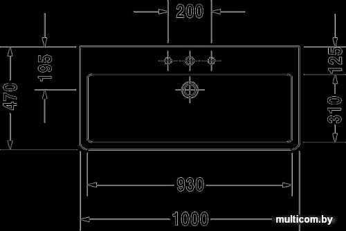 Умывальник Duravit Vero 100x47 (0454100000)