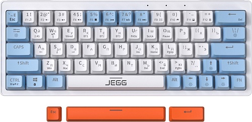 Клавиатура JEGG ZA63 Pro White Blue Orange (TNT Yellow)