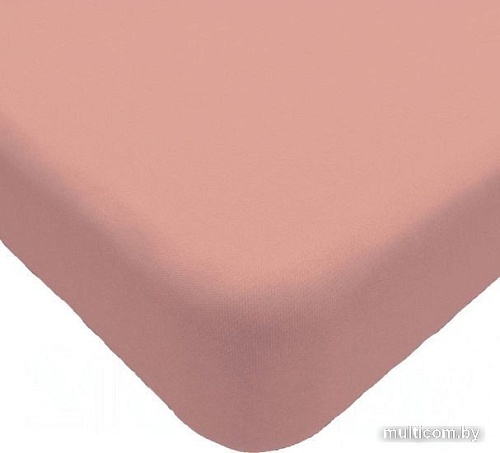 Постельное белье Luxsonia Трикотаж на резинке 140x200 Мр0010-5 (розовый)