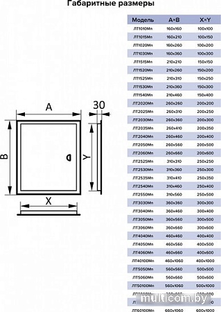 Люк Evecs С фланцем ЛТ6080Мп (66x86 см)