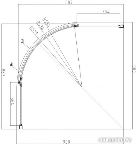Душевой уголок Omnires Manhattan ADF90X LUX-T