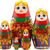 Развивающая игра Брестская Матрешка С русскими мотивами и ветвями рябины (набор 5 шт)