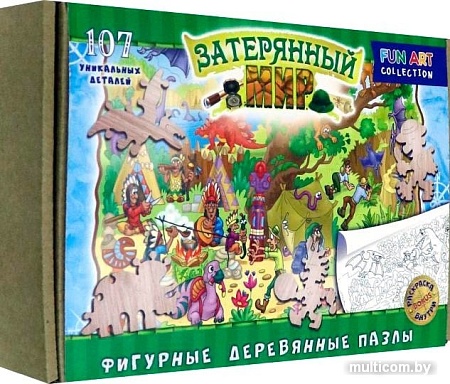 Пазл Нескучные игры Затерянный мир. Фигурный деревянный
