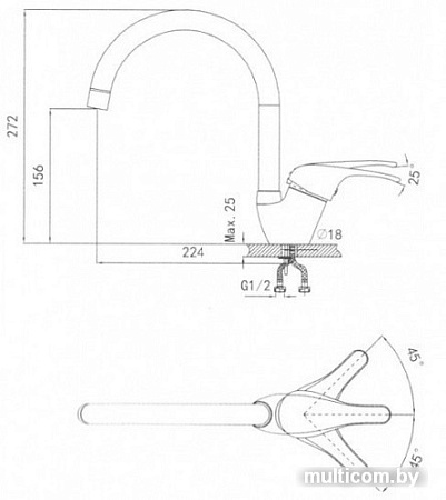 Смеситель Granula 1024 (пирит)