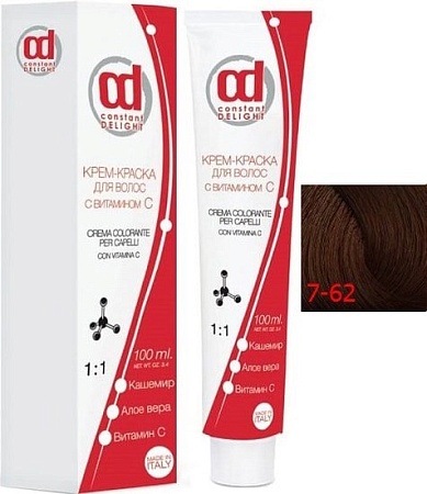 Крем-краска для волос Constant Delight Crema Colorante 7/62 средне-русый шоколадно-пепельный