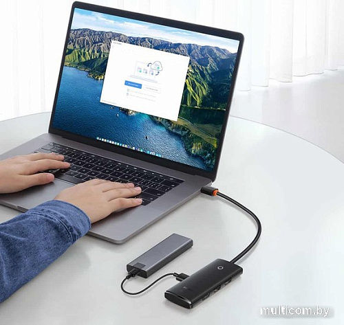 USB-хаб Baseus AirJoy Series 4-Port USB-A HUB Adapter WKQX070001