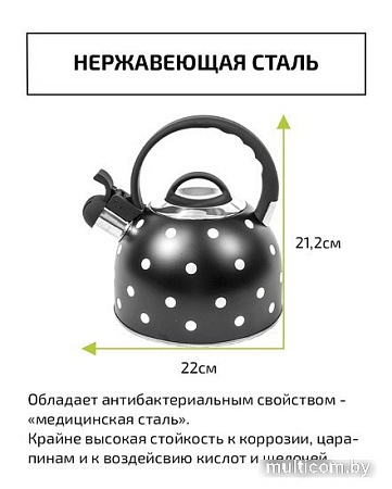 Чайник со свистком TimA WTK135BLK