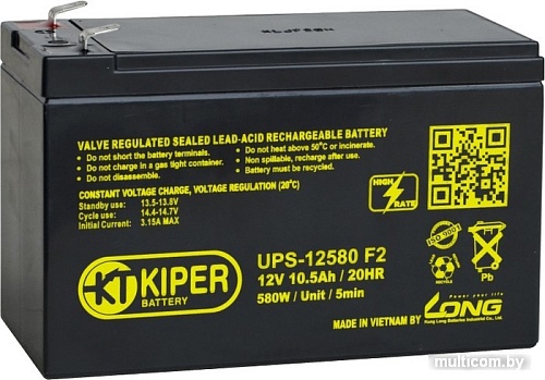 Аккумулятор для ИБП Kiper UPS-12580 F2 (12В/10.5 А·ч)