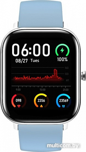 Умные часы Smarterra SmartLife Alcor (серебристый/голубой)