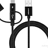 Кабель Momax DX1D OneLink 3-in-1 USB Type-A - Lightning/microUSB/USB Type-C (1 м, черный)