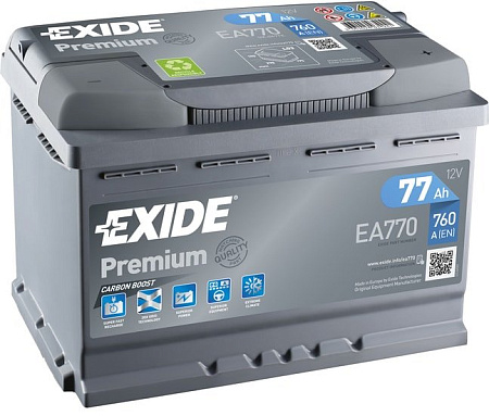 Автомобильный аккумулятор Exide Premium EA770 (77 А/ч)