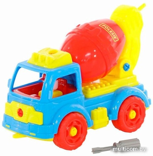 Конструктор Полесье 72993 Автомобиль-бетоновоз (голубой/желтый)