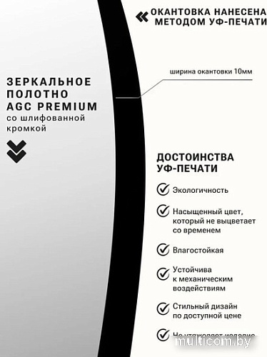 Зеркало eMZe D90 с УФ-окантовкой UV.90.90.CHE (черный)