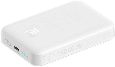Внешний аккумулятор Baseus Magnetic Mini Air Wireless Fast Charge Power Bank 20W 10000mAh (белый)