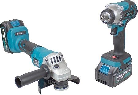 Edon AAW-20/300BL + AAG-20/125BL (гайковерт, болгарка, 2 АКБ, кейс)